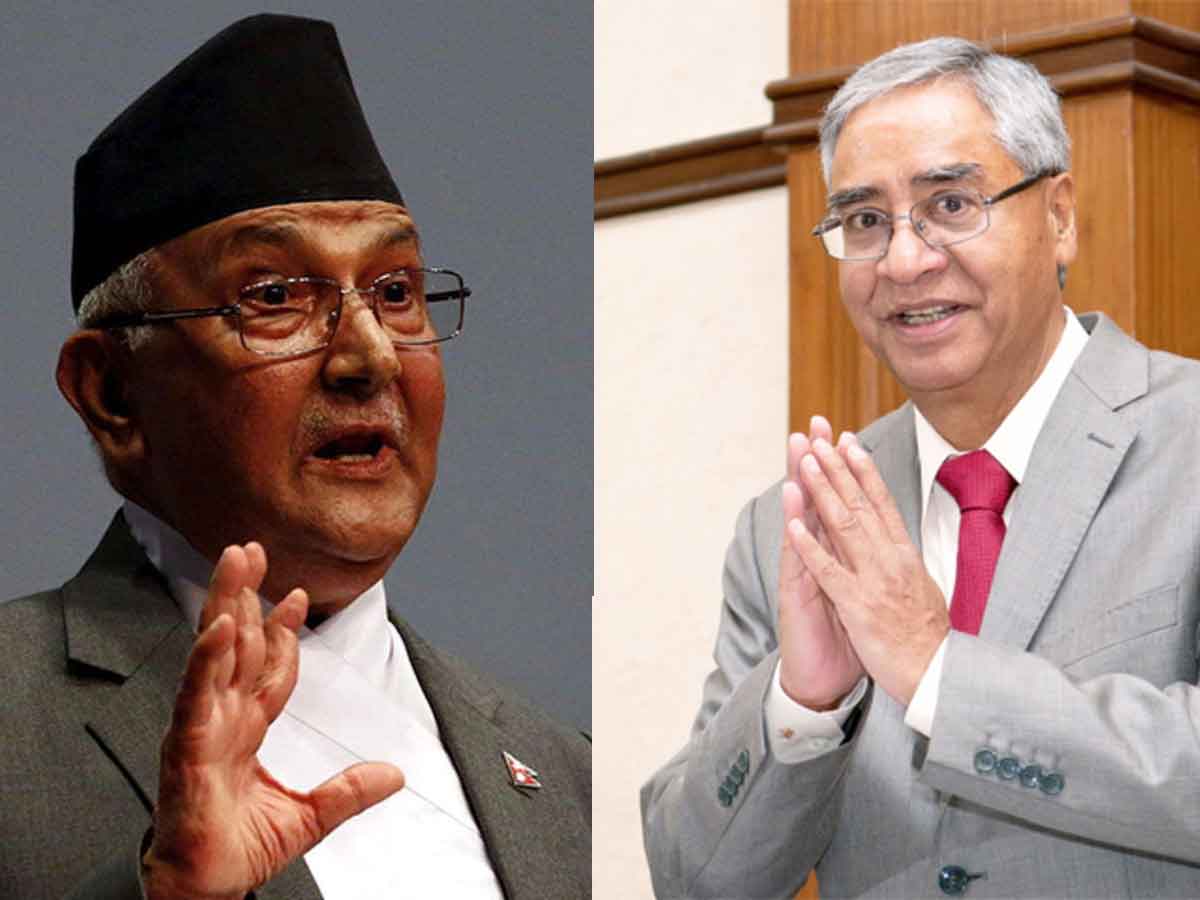 प्रधानमन्त्री देउबा र केपी ओली बीच भेट बार्ता