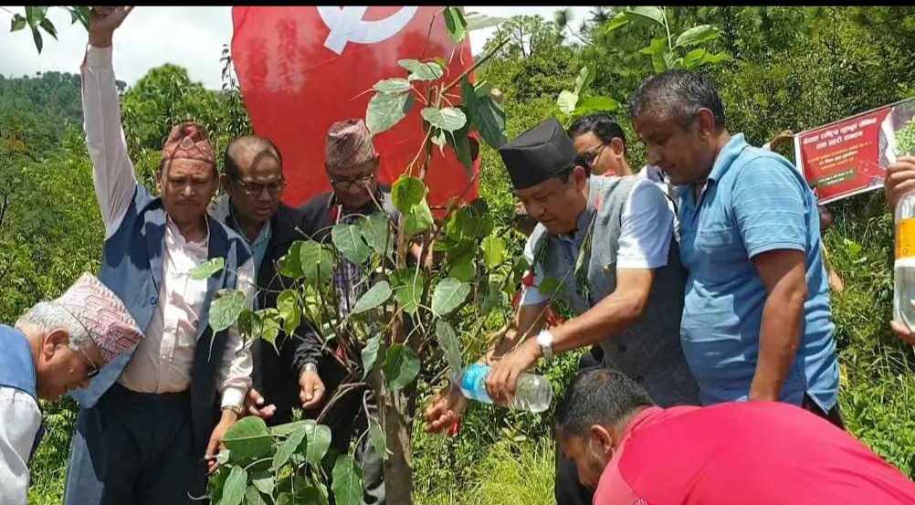 एमाले निकट भूपू सैनिक तथा प्रहरी संगठन द्वारा  वृक्षारोपण कार्यक्रम