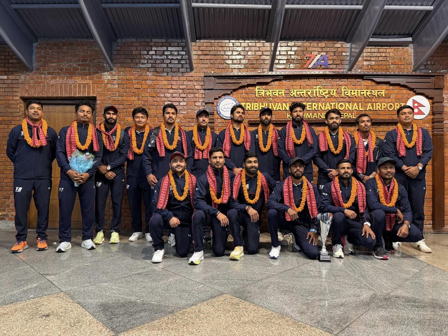 दुई ट्रफी जितेर यूएईबाट नेपाली क्रिकेट टिम स्वदेश फिर्ता